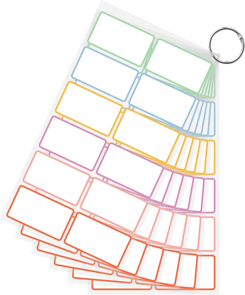 PPB Dry Erase Labels Sticky Notes for Containers, Reusable Waterproof Removable Stickers for Storage Bins, Freezer, Kitchen, Classroom, Whiteboard, All Purpose Use (1.2”x 2”, Multicolor, 60 Dots) - Image 1